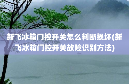 新飞冰箱门控开关怎么判断损坏(新飞冰箱门控开关故障识别方法)