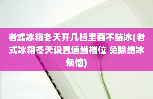 老式冰箱冬天开几档里面不结冰(老式冰箱冬天设置适当档位 免除结冰烦恼)