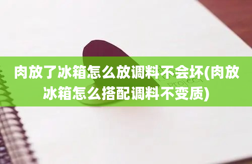 肉放了冰箱怎么放调料不会坏(肉放冰箱怎么搭配调料不变质)