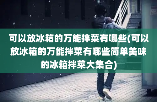 可以放冰箱的万能拌菜有哪些(可以放冰箱的万能拌菜有哪些简单美味的冰箱拌菜大集合)