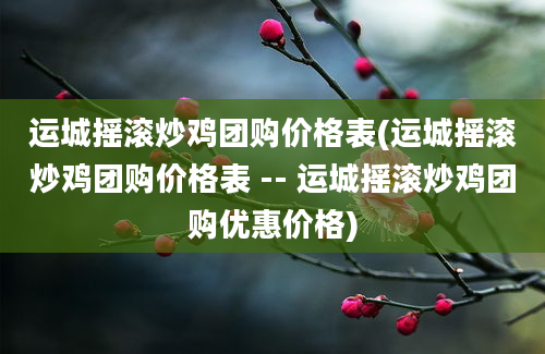 运城摇滚炒鸡团购价格表(运城摇滚炒鸡团购价格表 -- 运城摇滚炒鸡团购优惠价格)