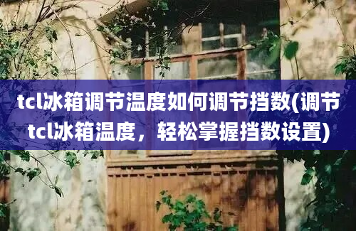 tcl冰箱调节温度如何调节挡数(调节tcl冰箱温度，轻松掌握挡数设置)