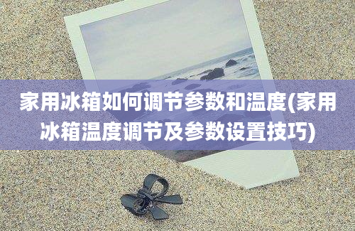 家用冰箱如何调节参数和温度(家用冰箱温度调节及参数设置技巧)