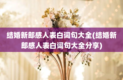 结婚新郎感人表白词句大全(结婚新郎感人表白词句大全分享)