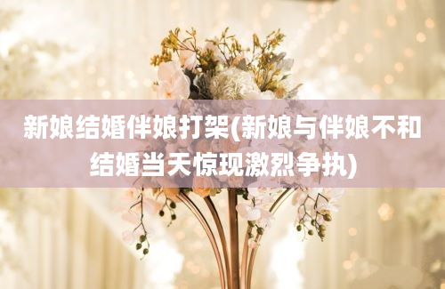 新娘结婚伴娘打架(新娘与伴娘不和结婚当天惊现激烈争执)