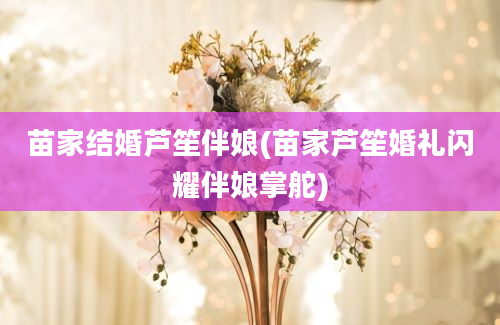 苗家结婚芦笙伴娘(苗家芦笙婚礼闪耀伴娘掌舵)