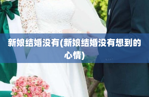 新娘结婚没有(新娘结婚没有想到的心情)