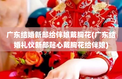 广东结婚新郎给伴娘戴胸花(广东结婚礼仪新郎贴心戴胸花给伴娘)