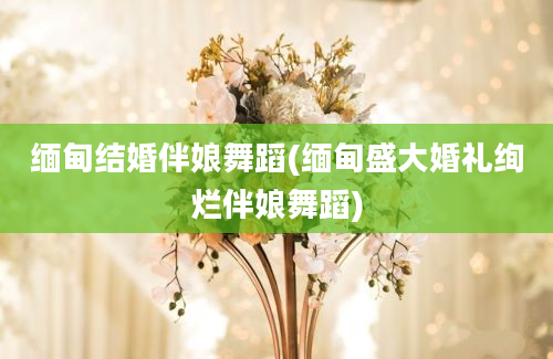 缅甸结婚伴娘舞蹈(缅甸盛大婚礼绚烂伴娘舞蹈)