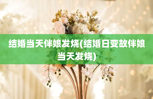 结婚当天伴娘发烧(结婚日变故伴娘当天发烧)