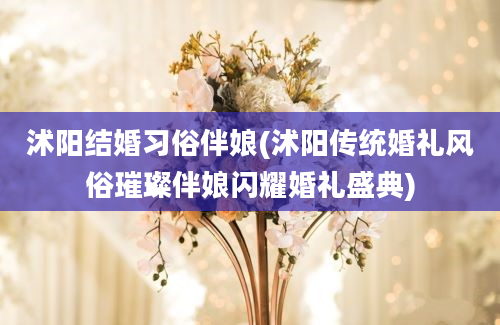 沭阳结婚习俗伴娘(沭阳传统婚礼风俗璀璨伴娘闪耀婚礼盛典)