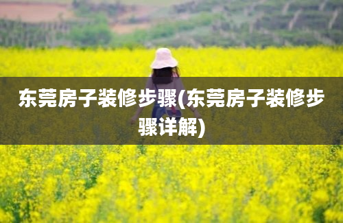 东莞房子装修步骤(东莞房子装修步骤详解)