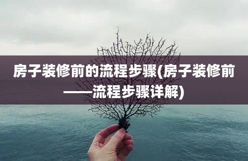 房子装修前的流程步骤(房子装修前——流程步骤详解)