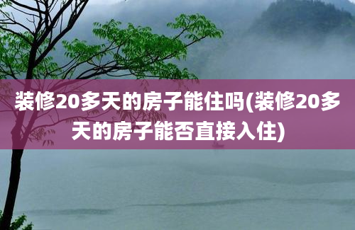 装修20多天的房子能住吗(装修20多天的房子能否直接入住)