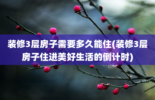 装修3层房子需要多久能住(装修3层房子住进美好生活的倒计时)