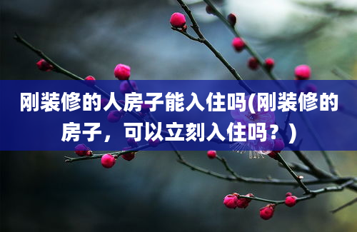 刚装修的人房子能入住吗(刚装修的房子，可以立刻入住吗？)