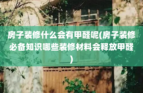 房子装修什么会有甲醛呢(房子装修必备知识哪些装修材料会释放甲醛)