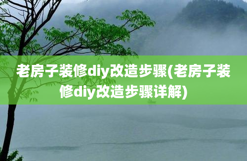 老房子装修diy改造步骤(老房子装修diy改造步骤详解)