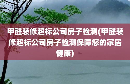 甲醛装修超标公司房子检测(甲醛装修超标公司房子检测保障您的家居健康)