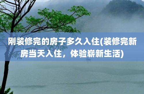 刚装修完的房子多久入住(装修完新房当天入住，体验崭新生活)