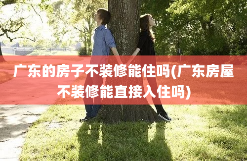 广东的房子不装修能住吗(广东房屋不装修能直接入住吗)