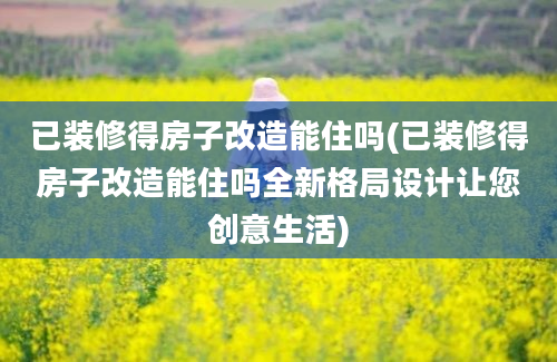 已装修得房子改造能住吗(已装修得房子改造能住吗全新格局设计让您创意生活)