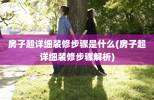 房子超详细装修步骤是什么(房子超详细装修步骤解析)