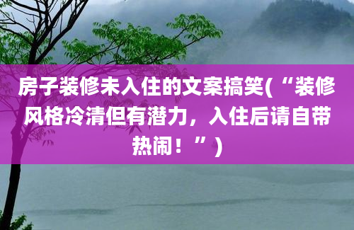 房子装修未入住的文案搞笑(“装修风格冷清但有潜力，入住后请自带热闹！”)