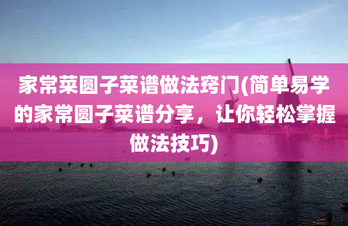 家常菜圆子菜谱做法窍门(简单易学的家常圆子菜谱分享，让你轻松掌握做法技巧)