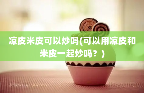 凉皮米皮可以炒吗(可以用凉皮和米皮一起炒吗？)