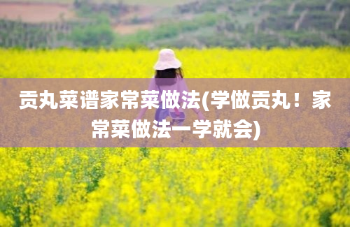 贡丸菜谱家常菜做法(学做贡丸！家常菜做法一学就会)