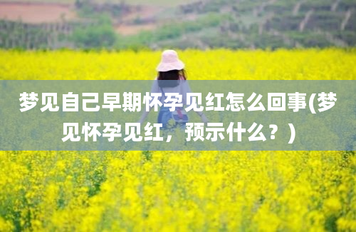 梦见自己早期怀孕见红怎么回事(梦见怀孕见红，预示什么？)