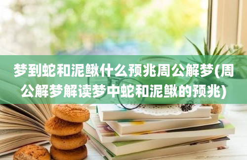 梦到蛇和泥鳅什么预兆周公解梦(周公解梦解读梦中蛇和泥鳅的预兆)