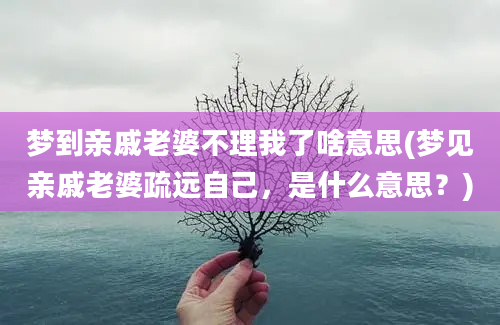 梦到亲戚老婆不理我了啥意思(梦见亲戚老婆疏远自己，是什么意思？)