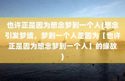 也许正是因为想念梦到一个人(想念引发梦境，梦到一个人是因为【也许正是因为想念梦到一个人】的缘故)