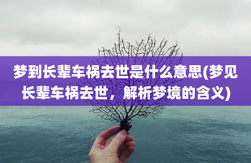 梦到长辈车祸去世是什么意思(梦见长辈车祸去世，解析梦境的含义)