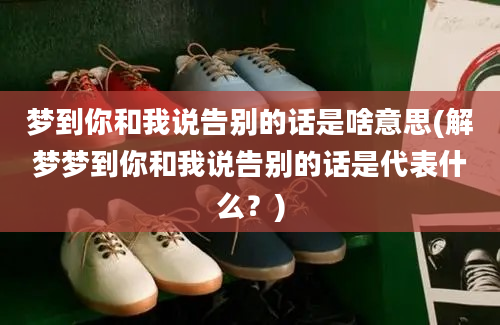 梦到你和我说告别的话是啥意思(解梦梦到你和我说告别的话是代表什么？)