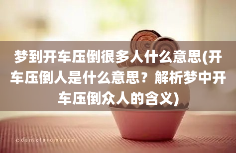 梦到开车压倒很多人什么意思(开车压倒人是什么意思？解析梦中开车压倒众人的含义)