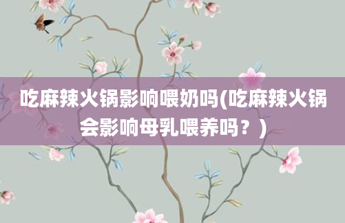 吃麻辣火锅影响喂奶吗(吃麻辣火锅会影响母乳喂养吗？)