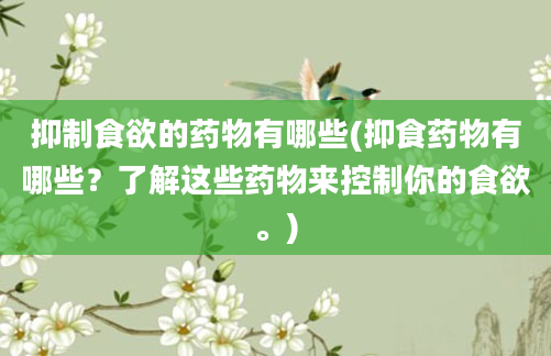 抑制食欲的药物有哪些(抑食药物有哪些？了解这些药物来控制你的食欲。)