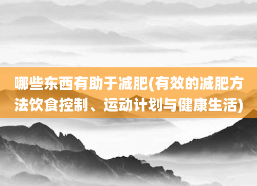 哪些东西有助于减肥(有效的减肥方法饮食控制、运动计划与健康生活)