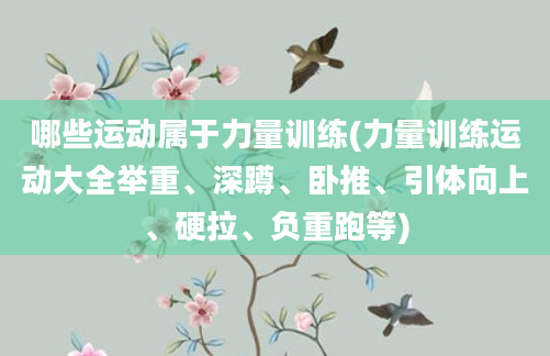 哪些运动属于力量训练(力量训练运动大全举重、深蹲、卧推、引体向上、硬拉、负重跑等)