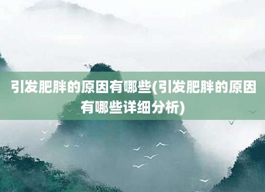 引发肥胖的原因有哪些(引发肥胖的原因有哪些详细分析)