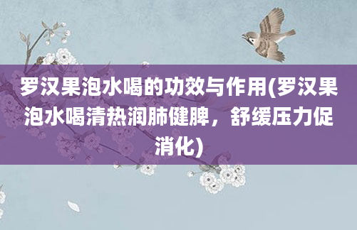 罗汉果泡水喝的功效与作用(罗汉果泡水喝清热润肺健脾，舒缓压力促消化)