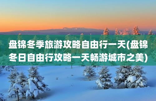 盘锦冬季旅游攻略自由行一天(盘锦冬日自由行攻略一天畅游城市之美)