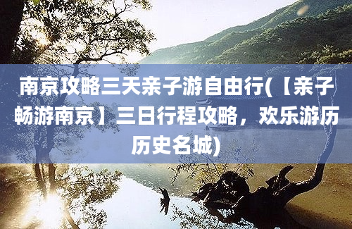 南京攻略三天亲子游自由行(【亲子畅游南京】三日行程攻略，欢乐游历历史名城)