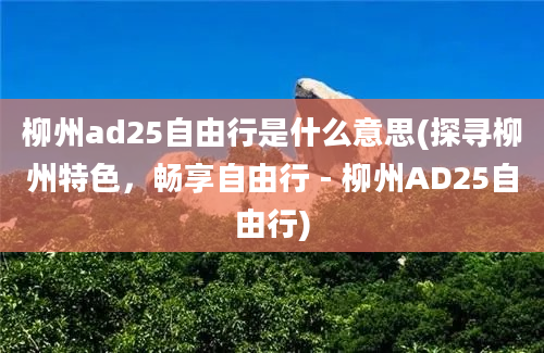 柳州ad25自由行是什么意思(探寻柳州特色，畅享自由行 - 柳州AD25自由行)