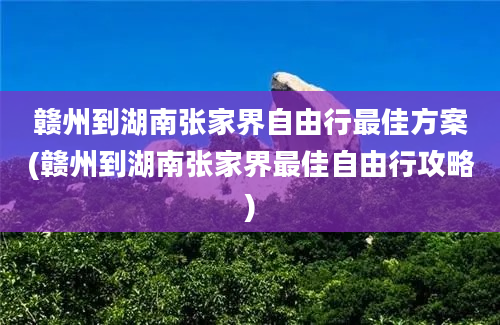 赣州到湖南张家界自由行最佳方案(赣州到湖南张家界最佳自由行攻略)