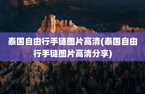 泰国自由行手链图片高清(泰国自由行手链图片高清分享)