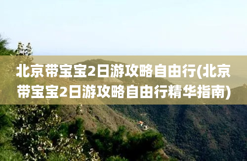 北京带宝宝2日游攻略自由行(北京带宝宝2日游攻略自由行精华指南)